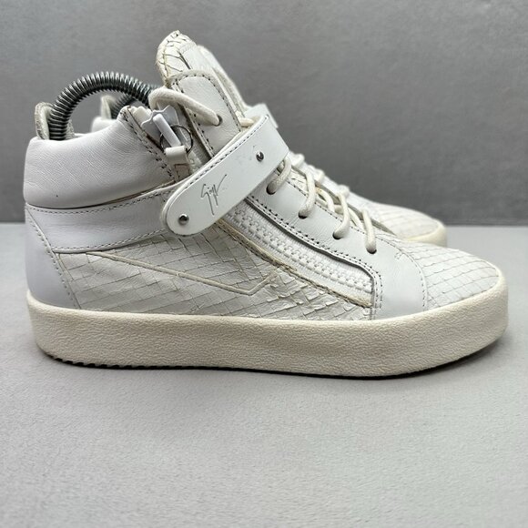 Giuseppe Zanotti May London Womens Size 7.5 (EU 37) Shoes White Python Leather - Picture 1 of 11